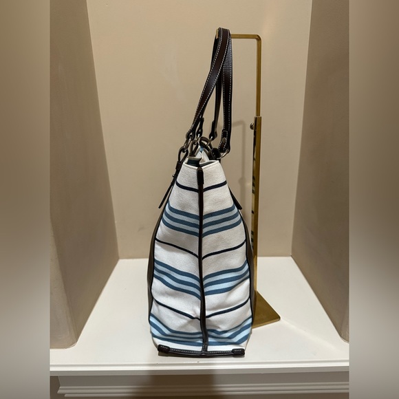 Burberry Blue Label Striped Canvas Tote - Picture 4 of 12